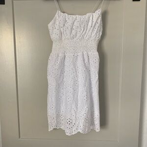 Elegant White Eyelet Dress